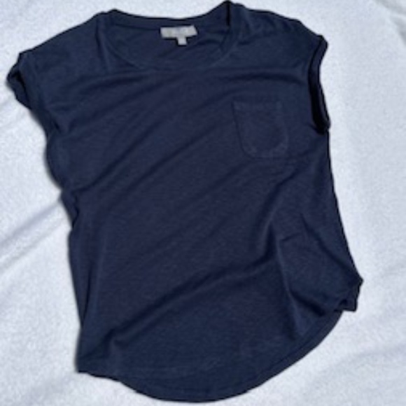 Marled Tops - Navy fitted tee